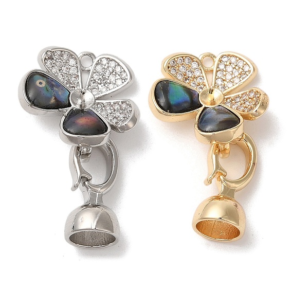 Цветок латунь микропаве из кубического циркония, без кадмия, без никеля и без свинца, с оболочкой