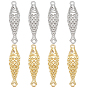 8 pièces 2 couleurs laiton micro-pavé zircon cubique transparent connecteur poisson breloques, plaqué longue durée, crémaillère plaquage, sans plomb et sans cadmium, placage ionique (ip)