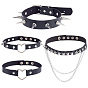 4шт. 4 стили: готический стиль, чокеры из искусственной кожи с шипами и заклепками, платина