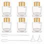 Glass Aromatherapy Subpackage Bottle, with Aluminium Oxide Cover & PP Plug, Square