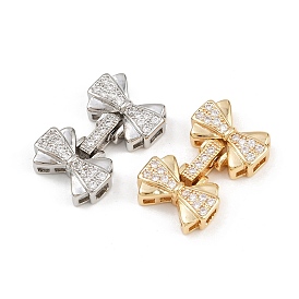 Латунное микропейв, прозрачный кубический цирконий, складные застежки, бантом