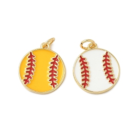 Латунь эмаль подвески, бейсбольный шарм, с целью перехода в кольце, без свинца и без кадмия, долговечный, стойки покрытие, реальный 18 k позолоченный