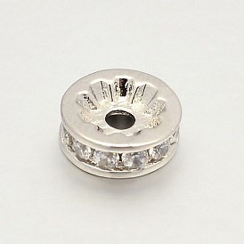 Латунь микро проложить класс aaa кубический цирконий шарик прокладки, плоско-круглые, без кадмия, без никеля и без свинца, прозрачные