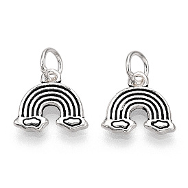 925 Sterling Silver Rainbow Charms with 925 Stamp & Jump Rings