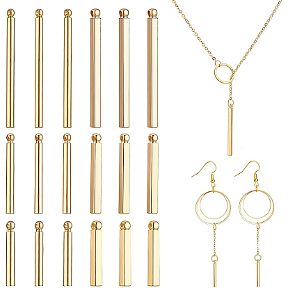 36шт. 6 стиль латунные стержневые подвески, долговечный, столбец и параллелепипед