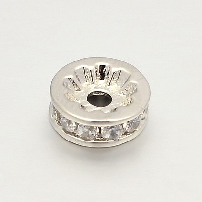 Латунь микро проложить класс aaa кубический цирконий шарик прокладки, плоско-круглые, без кадмия, без никеля и без свинца, прозрачные