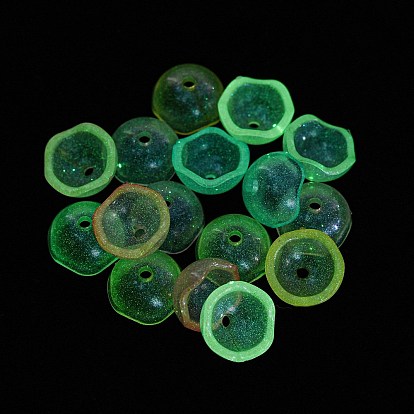 Luminous Acrylic Bead Cone, Glitter Beads, Glow in the Dark, Eggshell