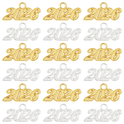 40 шт 2 цвета подвески из сплава, число 2026 прелести