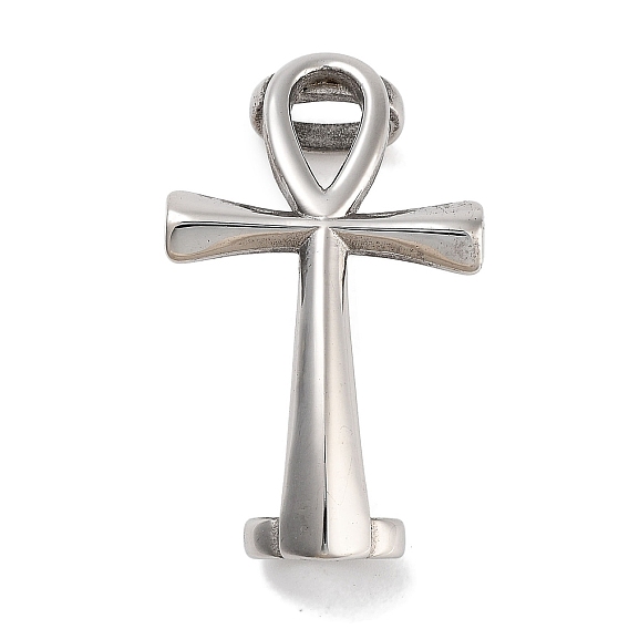 304 Подвески-слайдеры из нержавеющей стали, для изготовления кожаных браслетов, крестик