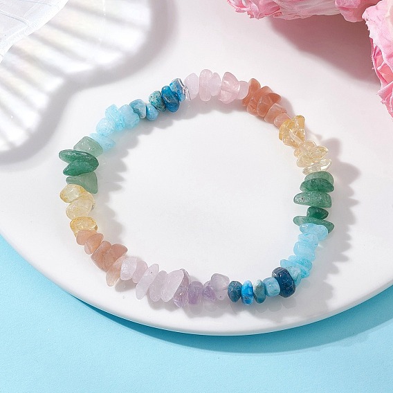 Браслеты из натуральных бусин с чакрами, розовым кварцем, зеленым авантюрином, солнечным камнем, лавандовым аметистом, цитрином, апатитом и белым нефритом для женщин
