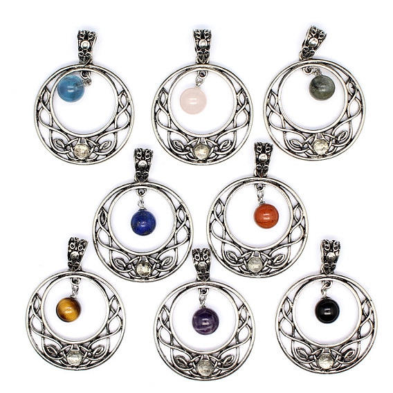 Природных драгоценных камней подвески, плоско-круглые