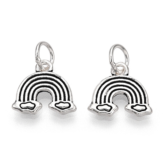 925 Sterling Silver Rainbow Charms with 925 Stamp & Jump Rings