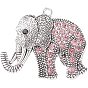 2 шт. большие подвески из сплава в тибетском стиле со стразами, Слон прелести, античное серебро