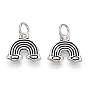 925 Sterling Silver Rainbow Charms with 925 Stamp & Jump Rings