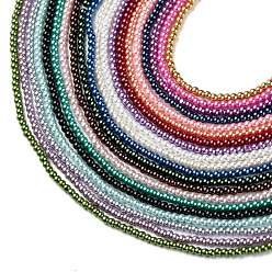 Abalorios de perla de vidrio, pearlized, rondo