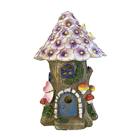 Dollhouse Outdoor Garden Courtyard Home, Small Night Light Resin Crafts Decorative Lamp