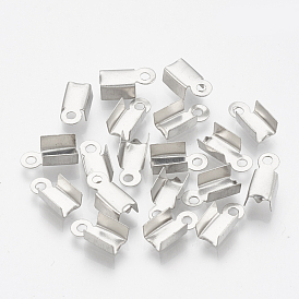 304 Stainless Steel Folding Crimp Ends, Fold Over Crimp Cord Ends