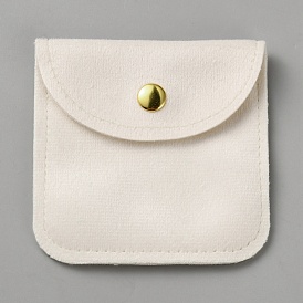 Бархатные мешочки для упаковки ювелирных изделий с застежками-кнопками, квадратный