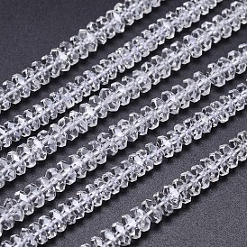 Perles de cristal de quartz naturel rondelle facettée