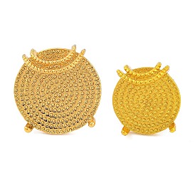 Brass Stud Earring Findings with Round Tray, Lead Free & Cadmium Free