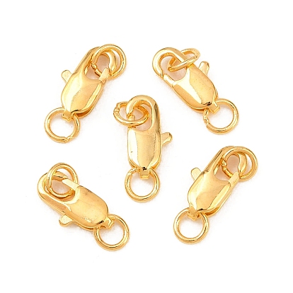 Карабин-лобстеры, латунные, с паяными кольцами