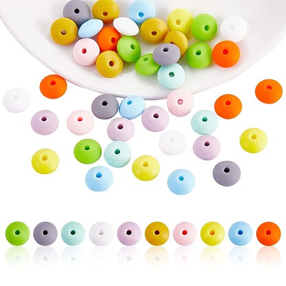 100 pcs 12 mm perles de boulier en silicone perles de silicone en vrac perles d'espacement colorées kit de perles de silicone pour porte-clés bracelets colliers bricolage artisanat