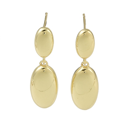 Серьги-гвоздики из латуни с реечным покрытием, долговечный, без свинца и без кадмия, овальные