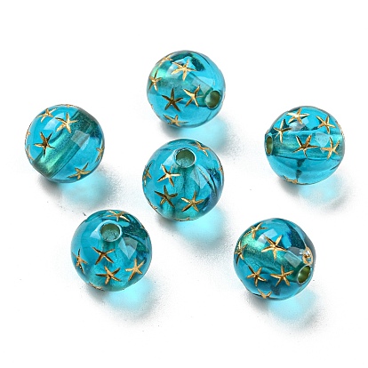 Transparent Acrylic Beads, Round & Stars