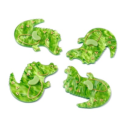 Pendentifs acryliques graffiti en relief, pour création de la boucle d'oreille , crocodile