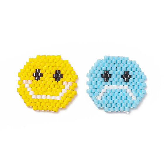 Handmade Seed Beads, Loom Pattern, Smile & Sad Face