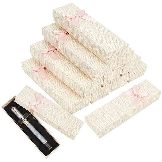 Cardboard Pen Package Boxes, Pen Gift Boxes, Rectangle with Bowknot