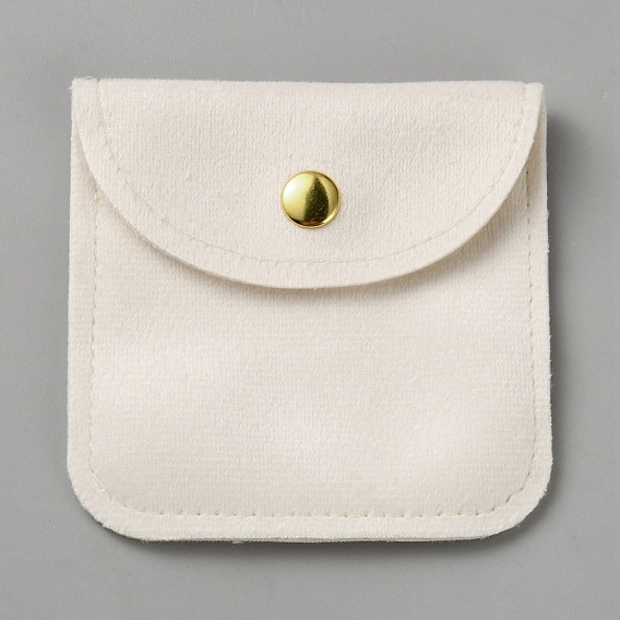 Бархатные мешочки для упаковки ювелирных изделий с застежками-кнопками, квадратный