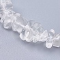 Natural Quartz Crystal & Glass Beads Strands, Chip, 4~10x4~6x2~4mm, Hole: 1mm, about 210pcs/strand, 35.4 inch