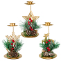 3 шт. 3 стили подсвечник из железа и пластика в рождественской тематике, для конических свечей, свадьбы или вечеринки, а также предметы интерьера, разнообразные
