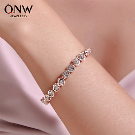 Bracelet chic en cristal de zircon rond - cadeau parfait pour les meilleures amies et sœurs !