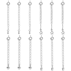 12 шт. 4 стили латунный удлинитель цепи для пандуса, концевые цепи с пружинными застежками