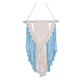 Woven Net/Web with Feather Bohemian Tassel Tapestry Room Background, Tapestry Wall Decoration