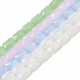 Стеклянные бусины, имитация нефрита , прямоугольные, граненые