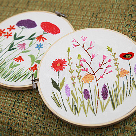 Embroidery diy handmade diy embroidery material package flowers and butterflies hanging paintings