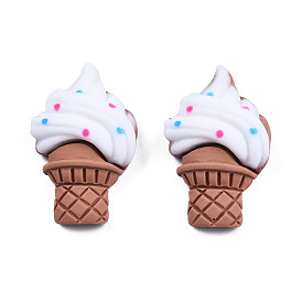 Opaque Resin Cabochons, Ice Cream Cone