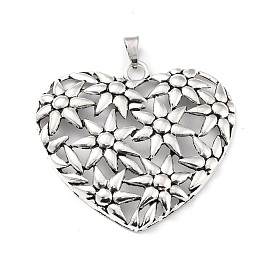 Tibetan Style Alloy Big Pendants, Heart