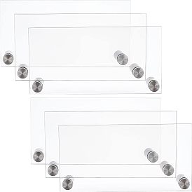 8 ensembles de tableaux blancs effaçables à sec en acrylique fixés au mur, avec 201 vis d'écartement en acier inoxydable, rectangle