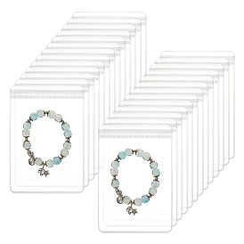 100Pcs PVC Anti Oxidation Resealable Bags, Transparent Antitarnish Jewelry Packing Storage Pouches, Rectangle