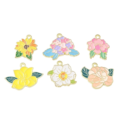 Подвески из эмали и сплава, цветок