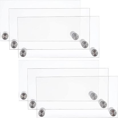 8 ensembles de tableaux blancs effaçables à sec en acrylique fixés au mur, avec 201 vis d'écartement en acier inoxydable, rectangle