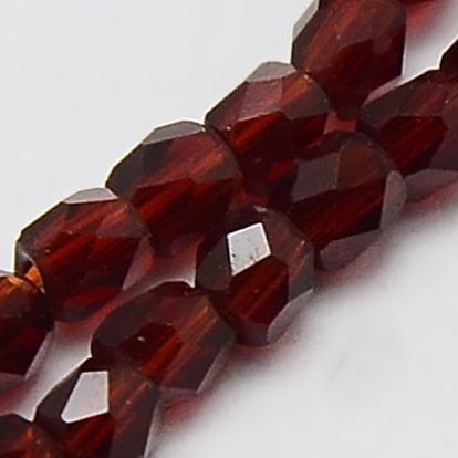 Cuentas barril cristal hebras, facetados, 3.5x3x3 mm, agujero: 1 mm, sobre 99 unidades / cadena, 12.9 pulgada