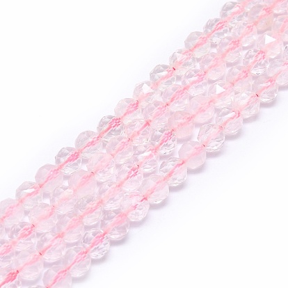 Naturel a augmenté perles de quartz brins, facette, ronde