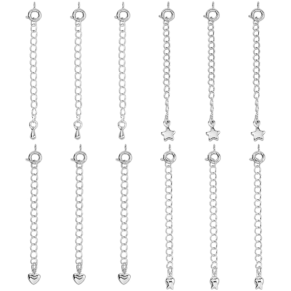 12 шт. 4 стили латунный удлинитель цепи для пандуса, концевые цепи с пружинными застежками