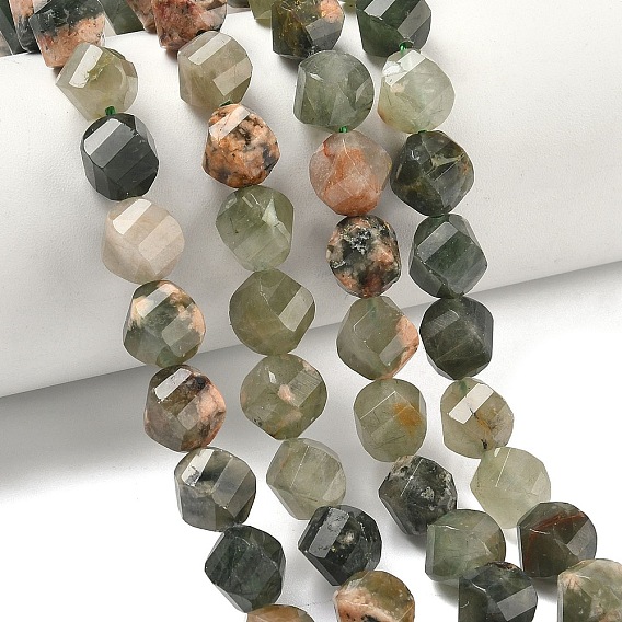 Естественный зеленый опал бисер нитей, граненые, твист