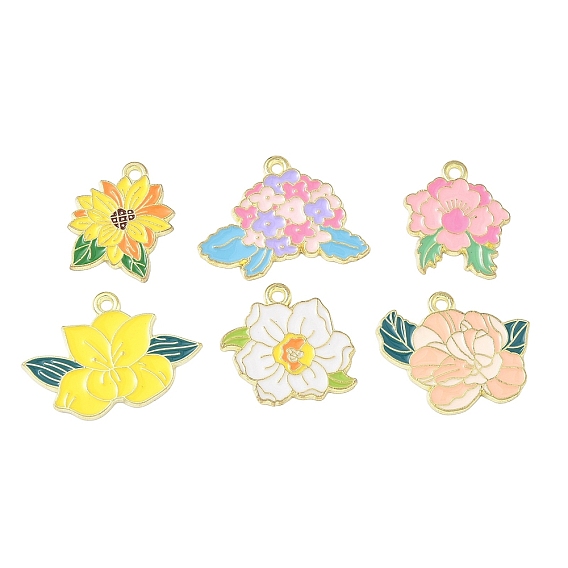 Подвески из эмали и сплава, цветок